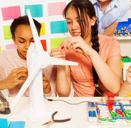 student making things