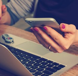 laptop and phone